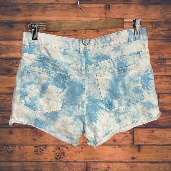 5 for $25🔥Acid Washed Baby Blu Tie Dye Cut Off Shorts Small - Picture 2 of 5
